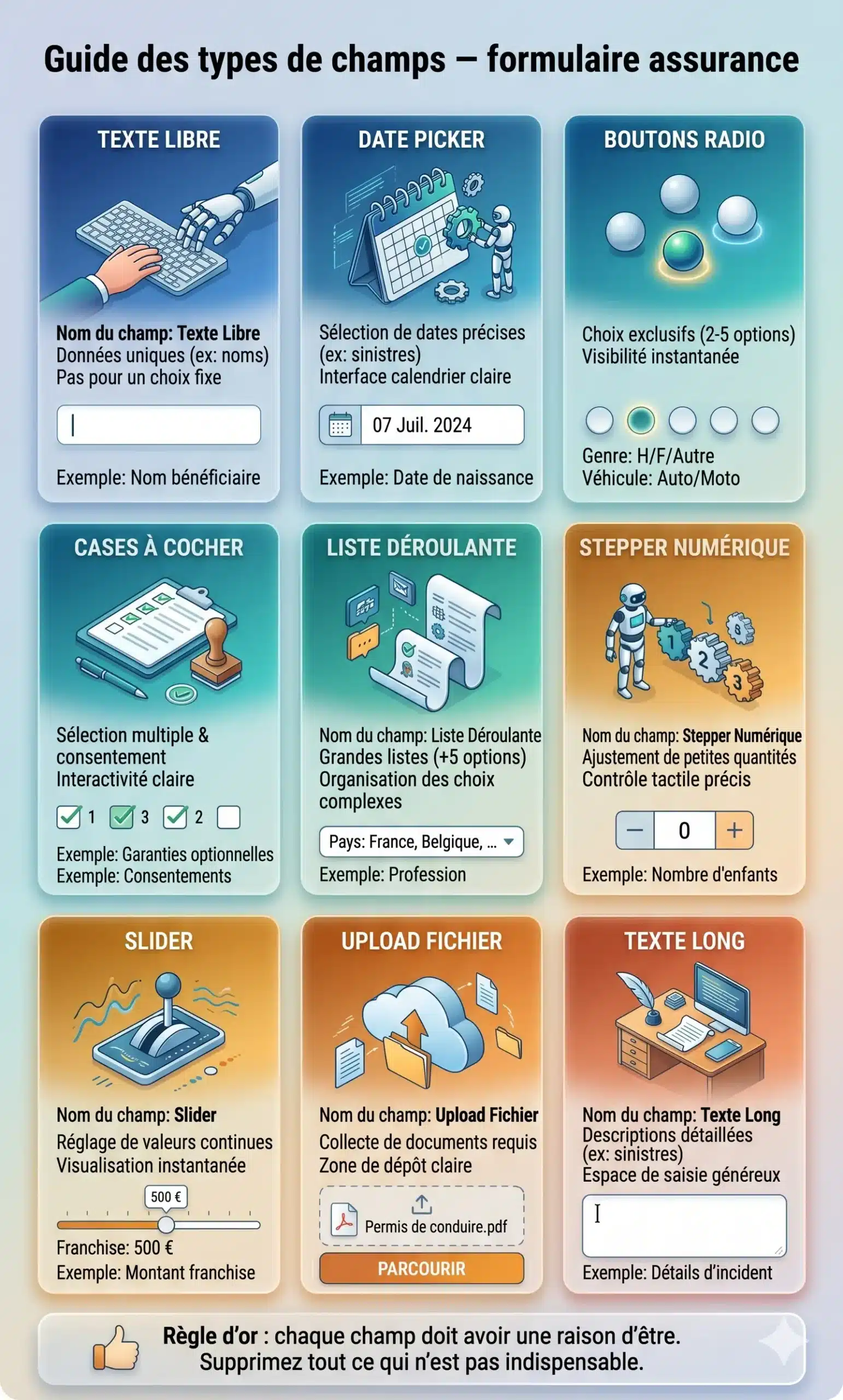 Guide des types de champs