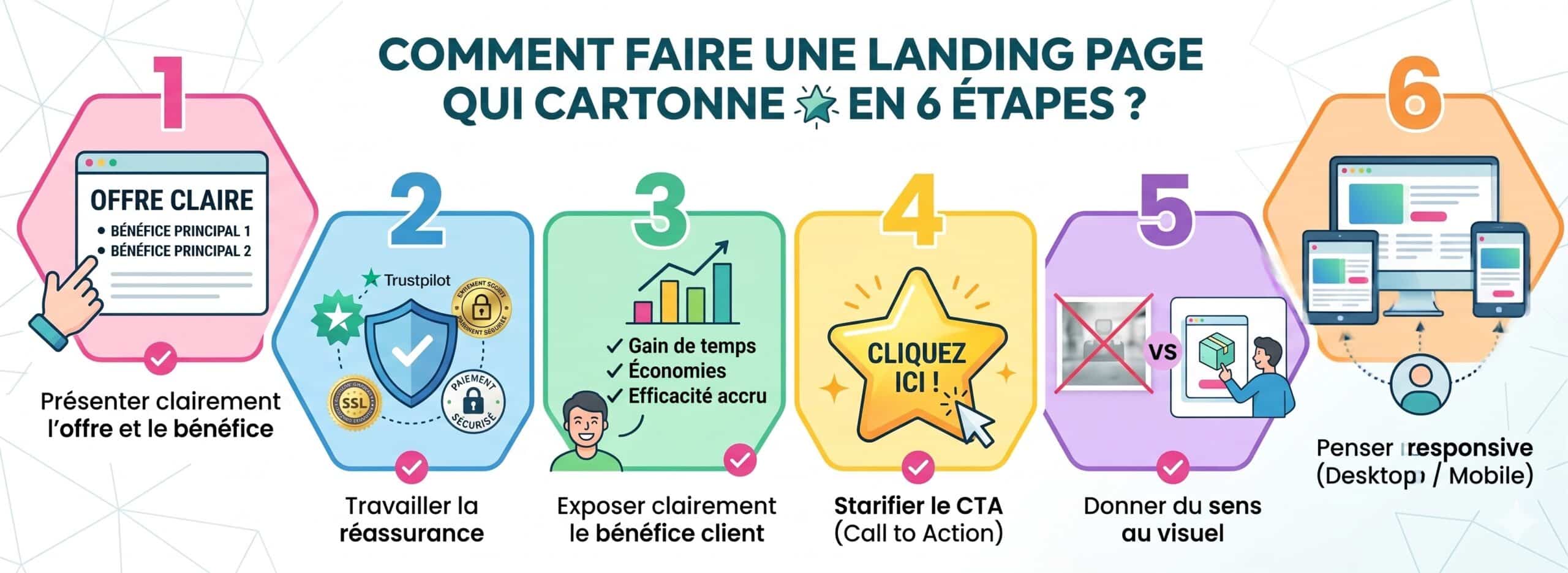 Landing page infographie principes clefs