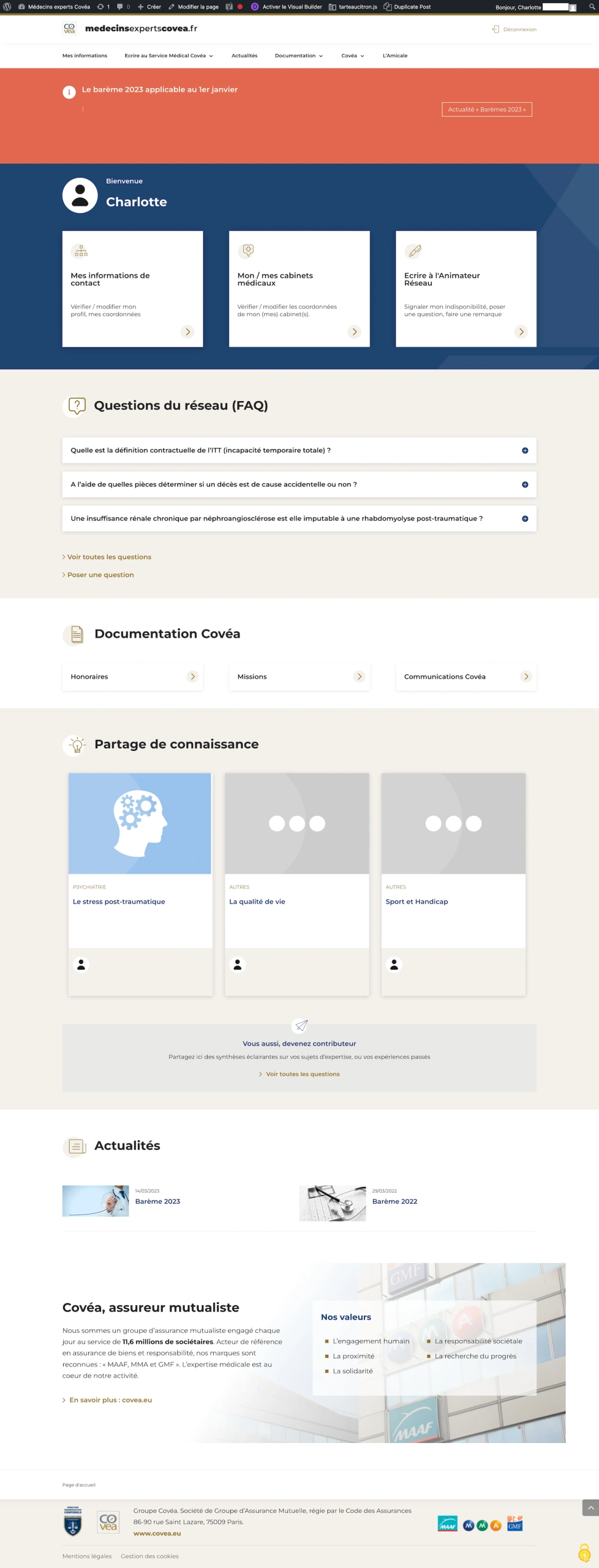 covea cas client interface