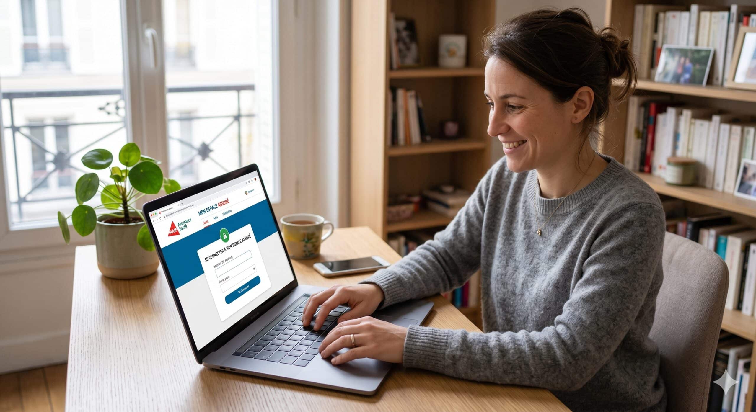 consommateur se connectant à un espace assurance