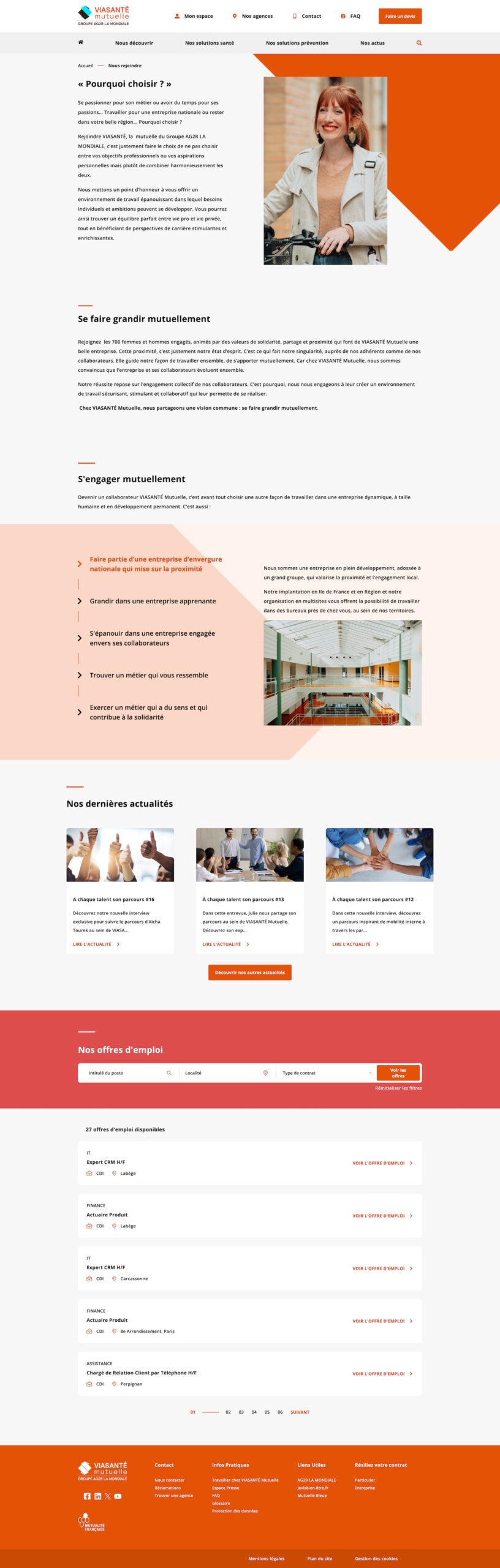 espace RH recrutement site web assurance 