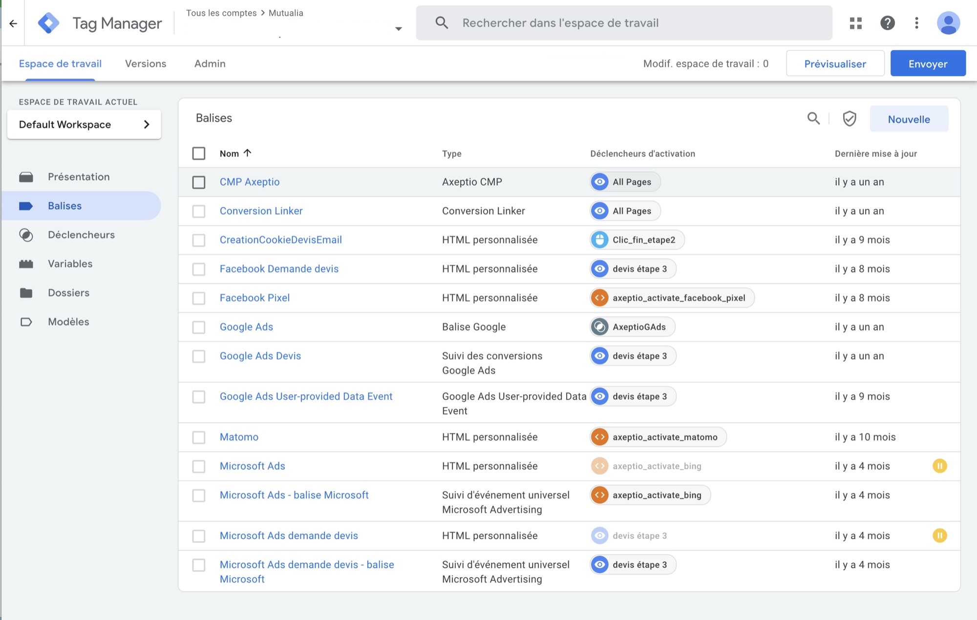 exemple de tag manager GTM Google