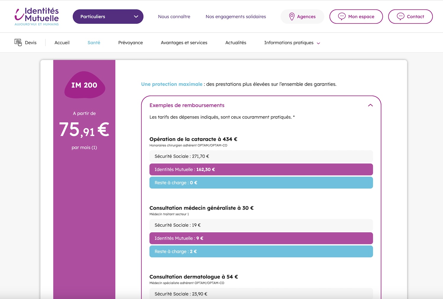 exemples remboursement mutuelle identités mutuelle