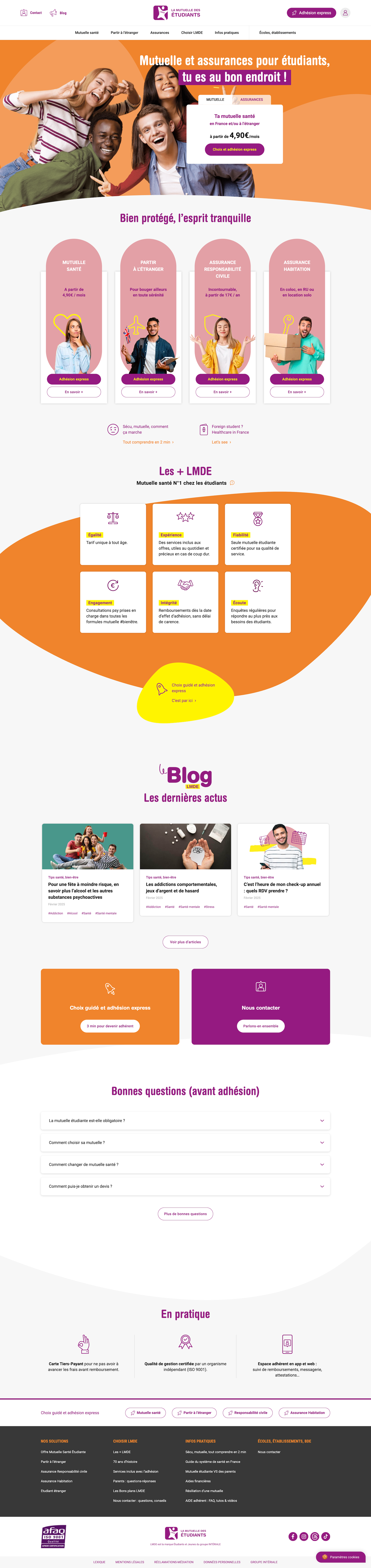 Refonte du site de la Mutuelle des Etudiants - Réalisation Eficiens