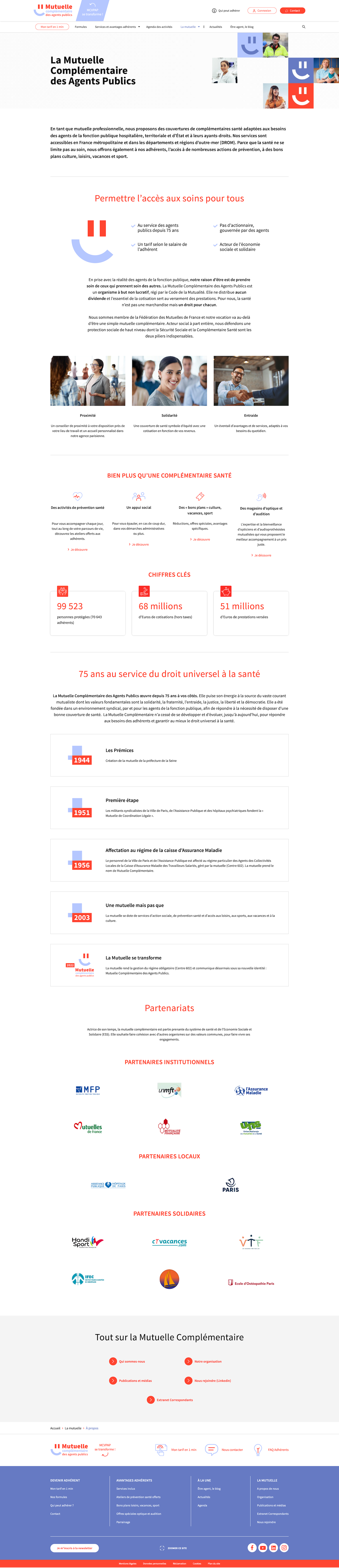 page institutionnelle corporate site assurance