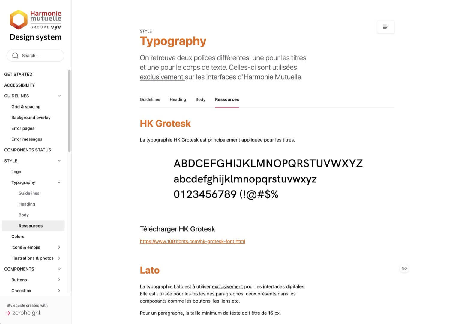 Typographie Harmonie Mutuelle