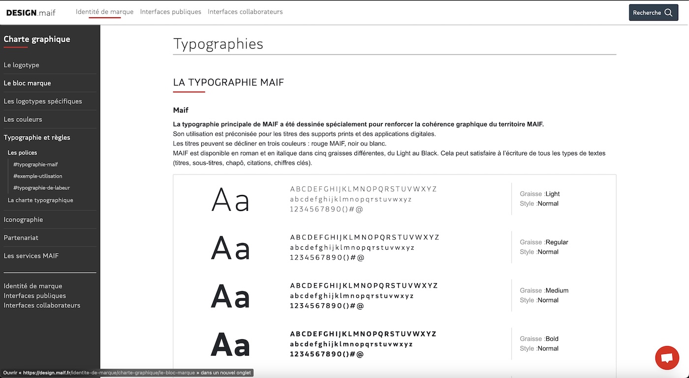 exemple typographie sur mesure - site assurance