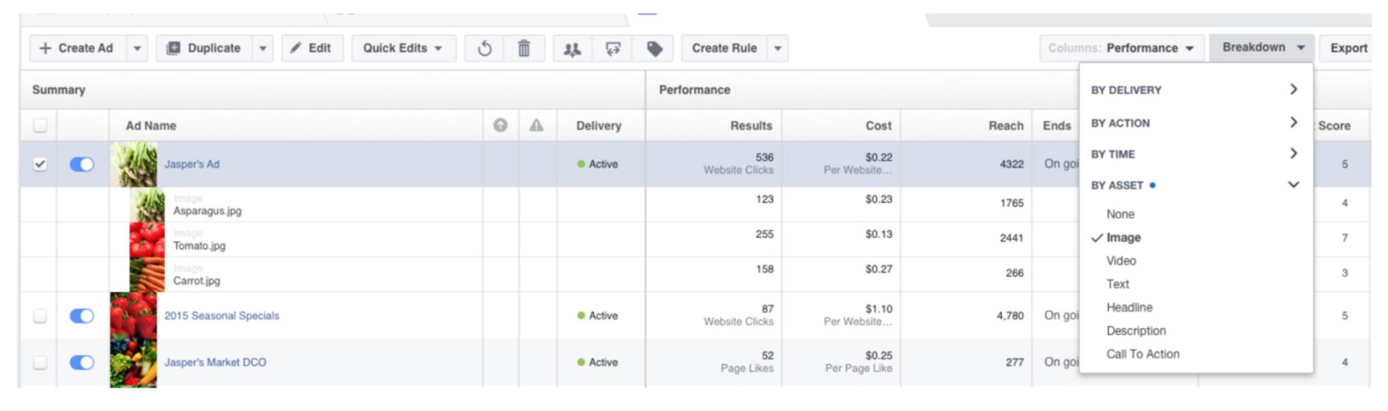 stats facebook dynamic creative alt