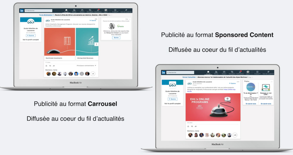 Publicités LinkedIn EHL