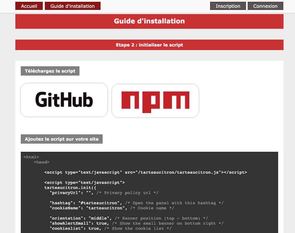 Tarte au Citron CMP Consent Management Platform