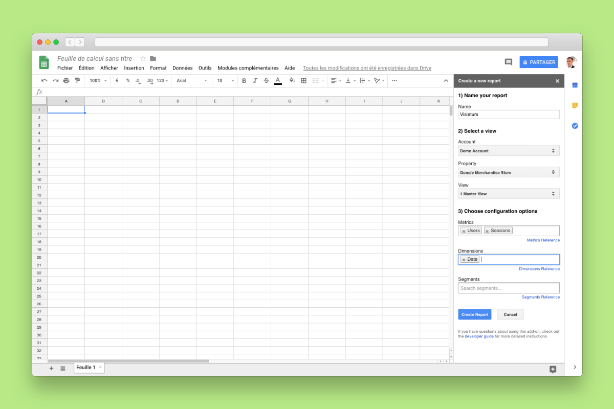 Google Analytics Google Sheets