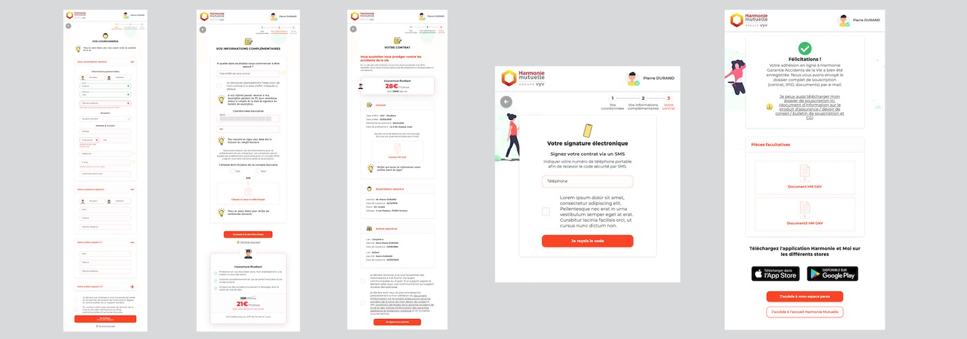 ux parcours devis mutuelle harmonie mutuelle