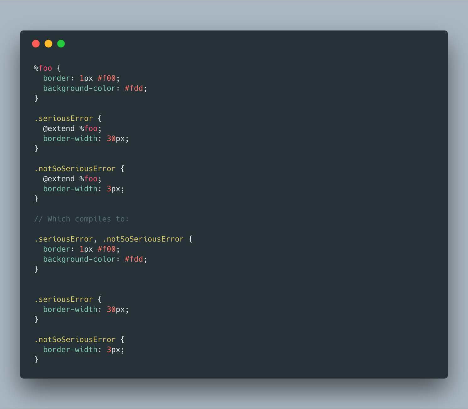 Utilisation de l'extension avec les placeholders chez Sass