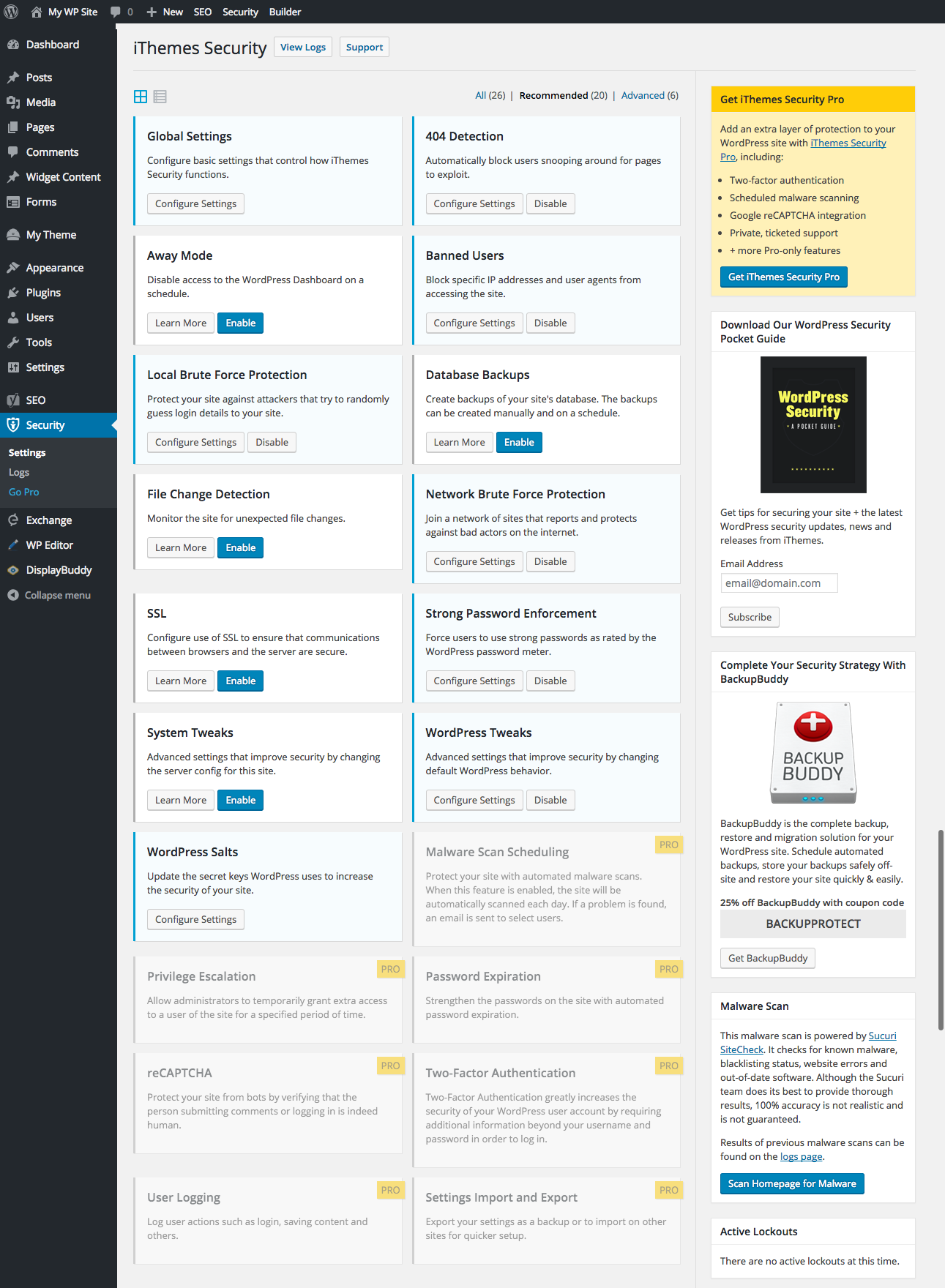 IThemes Security : exemples sur WordPress