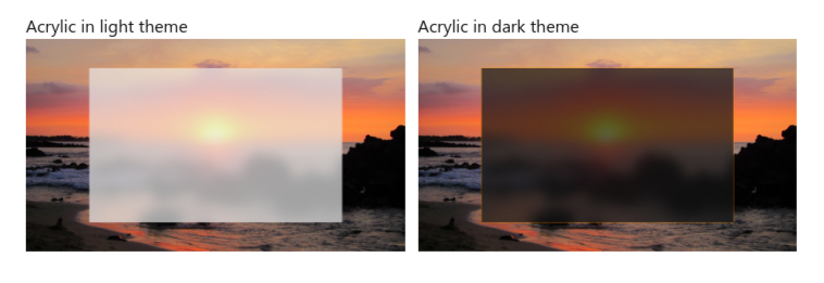 exemple Glassmorphism microsoft