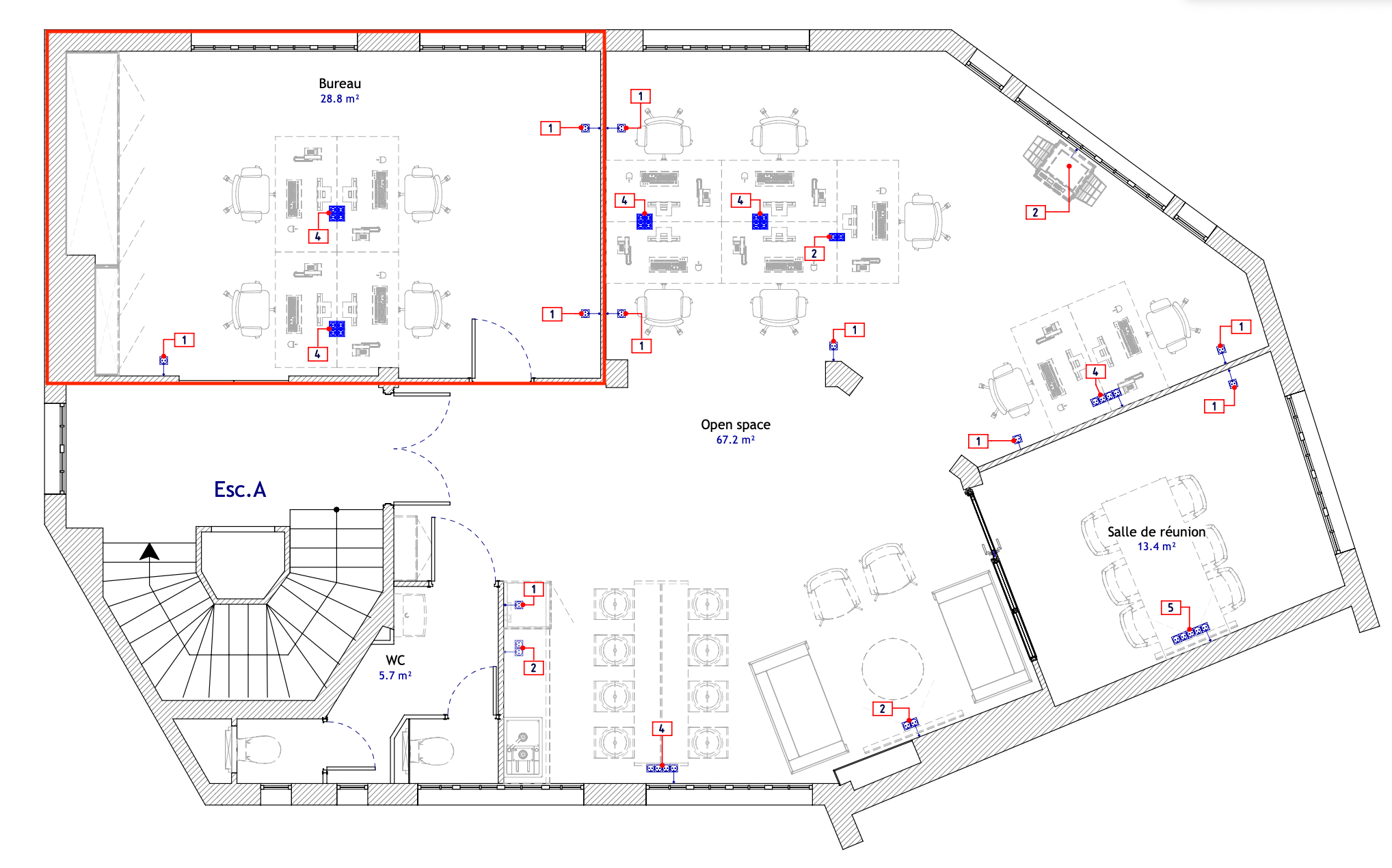 Plan bureaux location Paris