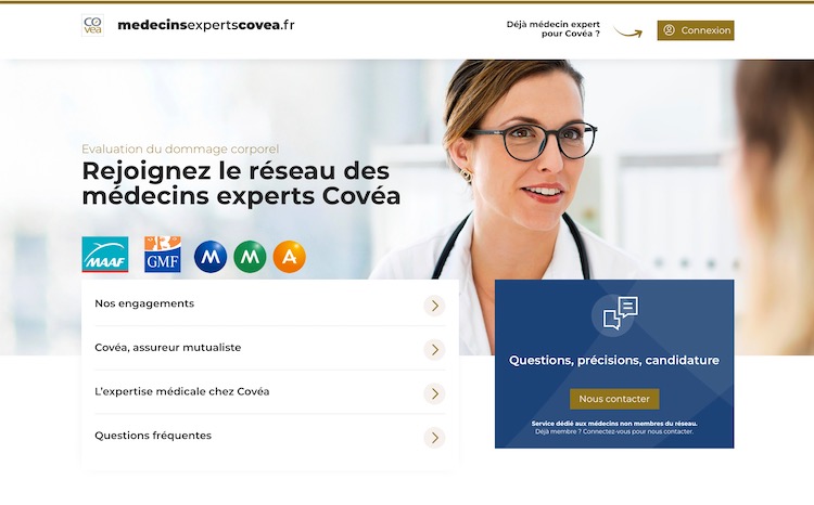 Site | Pour le Groupe Covéa, une création de site institutionnel à destination des médecins experts