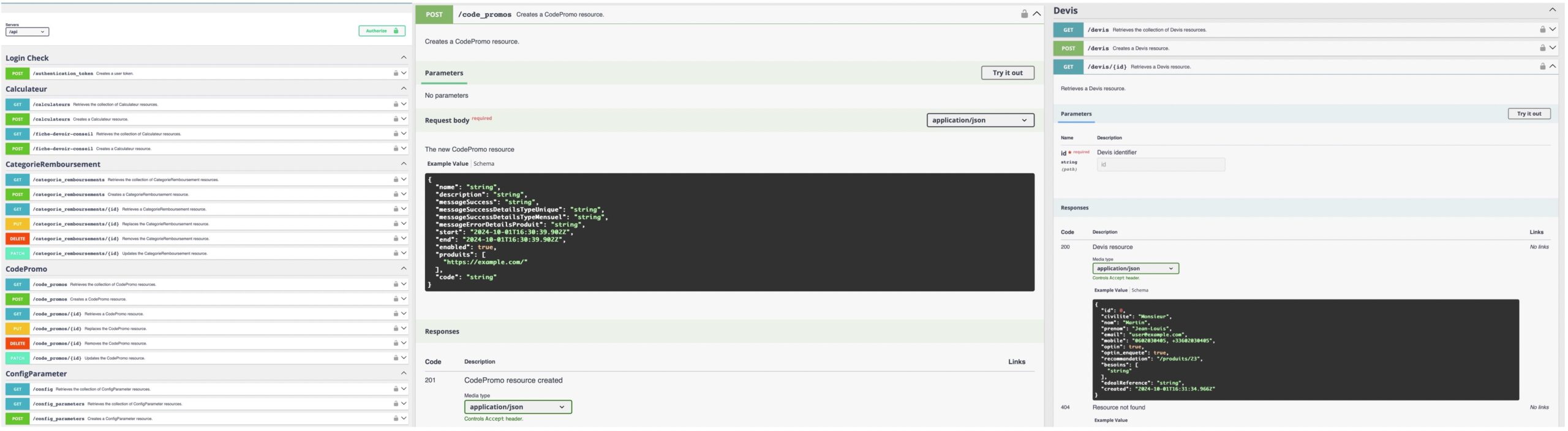 API Gateway screen