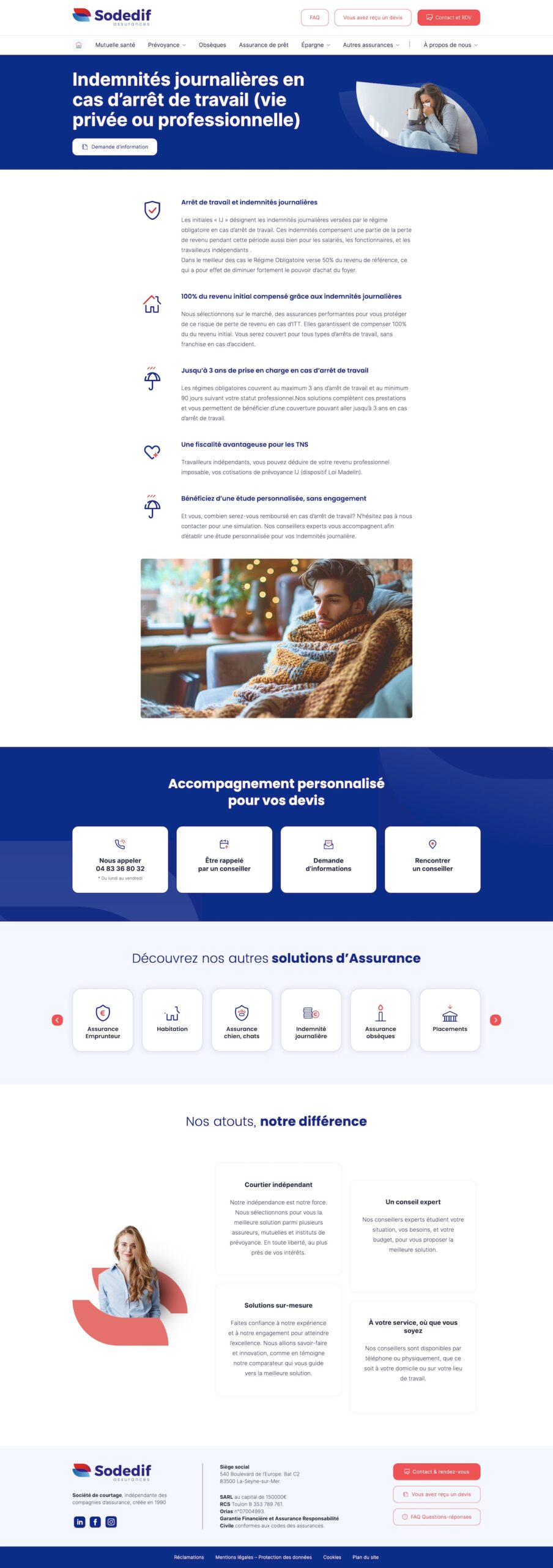 page produit courtier assurance