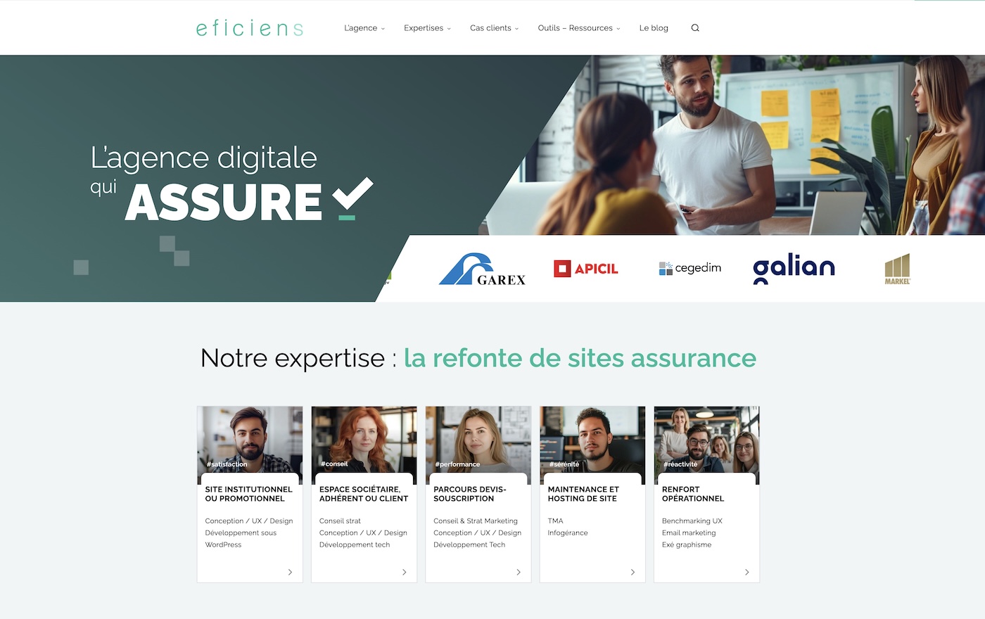 agence digitale eficiens home page site web